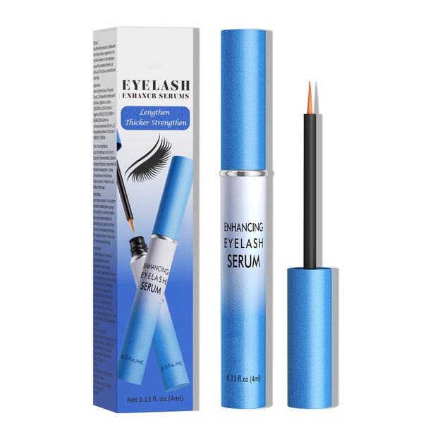 Lash Serum, Rapid Eyelash Growth Serum, Eyelash Serum for Eyelash Growth Thickness, Stronger, Healthier Lashes & Brows, Longer, Fuller, and Thicker Lashes, Vegan & Cruelty-Free (Light Blue 4ML)