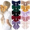 10 PCS Big Hair Bows for Women Girls, TOKUFAGU Hair Bow 8 Inch Hair Clips French Style Barrette Black Bow for Girl Hair Accessories (10 Colors)