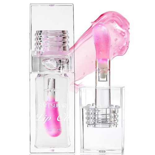 Magic Color Changing Lip Oil, Moisturizing Lip CareNon-Sticky Tinted Glitter Lip Glow Oil for Dry Lips Lip Care.(Color Changing Lip Oil)