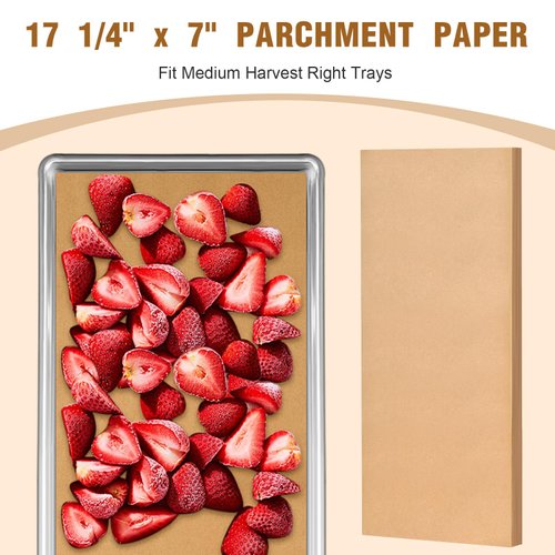 Perkoop 200 Pack Freeze Dryer Parchment Paper Set, Trays Paper Mats for Freeze Dryer Trays Accessories, Fit for Small Medium trays, Unbleached Wood Pulp(17 1/4" x 7")
