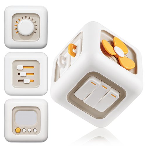 Baby Activity Cube Montessori Toys for 1 Year Old, Car Travel Airplane Toys for Toddlers 1-3, Busy Board for Babies 12-18 Months, Christmas Birthday Gifts for 1 Year Old Boys Girls