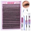 URNNE Lash Extension Kit, 320Pcs Lash Clusters, 40D Lash Clusters Kit, 9-16 mm Individual Cluster Eyelash Extensions with Lash Bond and Seal, Remover, Lash Tweezer DIY Lash Extensions at Home