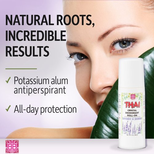 Thai Crystal Deodorant Roll On – Potassium Alum All Natural Deodorant for Women & Men – 3 Oz. Roll On without Animal Testing or Chemicals by The Beauty Box