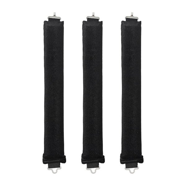 Heatless Hair Curler, Heatless Curls Overnight Blowout Rods, Heatless Hair Culers to Sleep in, No Heat Jumbo Soft Curling Rods with Hooks for All Hair Types Black 3Rods