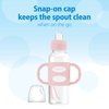 Dr. Brown's Milestones Narrow Sippy Spout Bottle with 100% Silicone Handles, Easy-Grip Handles with Soft Sippy Spout, 8oz/250mL, Light-Pink & Ecru, 2-Pack, 6m+