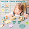 Masonbaby Wooden Play Cooking Set, 36pcs Kitchen Set for Toddlers, Play Food Sets for Kids Kitchen, Wood Play Kitchen Accessories with Fake Food,Pot & Pan,Utensils,Gifts for 3 4 5 Years Old Girls Boys