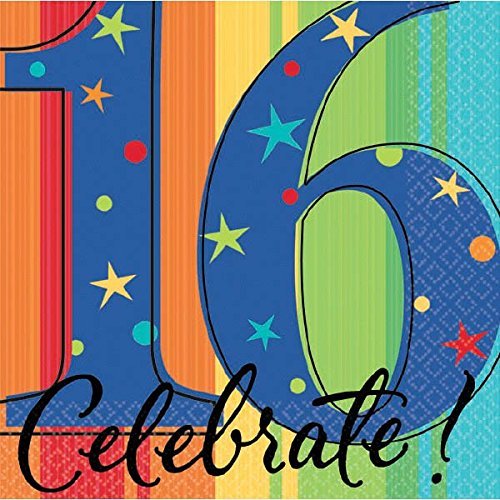 16th Birthday Beverage Napkins