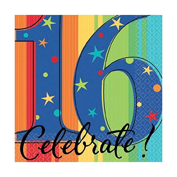 16th Birthday Beverage Napkins