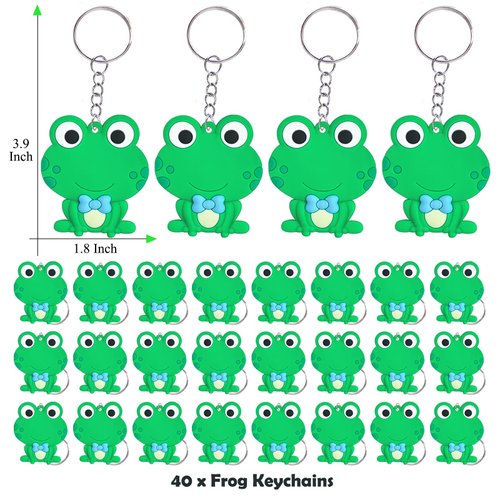 CiciBear 40 Pack Green Frog Party Decorations for Guests, Frog Prince Themed Party,Animal Baby Shower, School Party, Back to the 80s, Kids Birthday