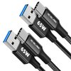 AC ISLAND 65W USB A to USB C Charging Cable [3.3ft/2Pack], High-Speed Charging for iPhone, Samsung, iPad, and More, USB-A to USB-C