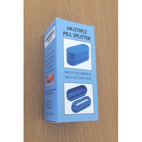 Multiple Pill Splitter. Original Patented Design, with Accurate Pill Alignment, Sturdy Cutting Blade and Blade Guard, for Splitting and Quartering Round or Oblong Pills.US Patent No. 9,827,165.