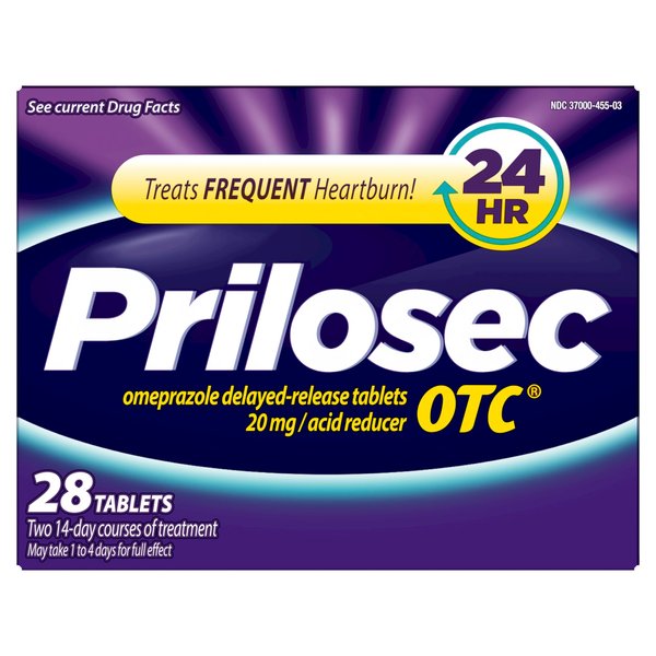 Prilosec OTC, Omeprazole Delayed Release, Acid Reducer, Treats Frequent Heartburn for 24 Hour Relief*, #1 Doctor Recommended Brand**, 28 Tablets