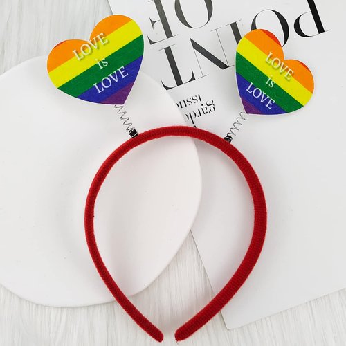QDTK LGBT Headband Rainbow Hair Hoops Pride Hair Band LGBT Gay Pride Headbands Love is Love Decoration Head Bopper Headwear Hair Accessories