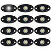 LY8 12 Pods White LED Rock Lights Neon Underglow Light for Car Truck ATV SUV Under Body Glow Light Trail Fender Lighting