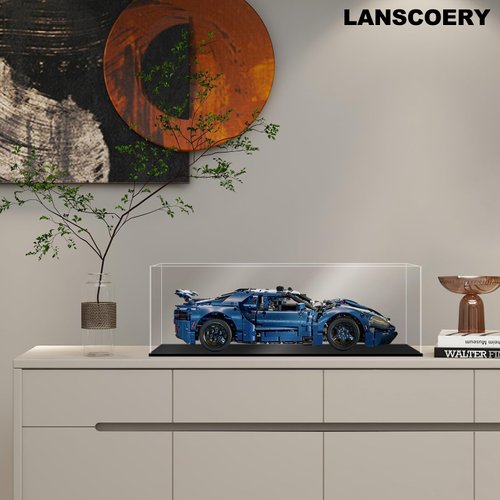 LANSCOERY Clear Acrylic Display Case, Assemble Small Display Box Stand with Black Base, Dustproof Protection Showcase for Collectibles Memorabilia Figurines (6x4x4inch; 15x10x10cm)