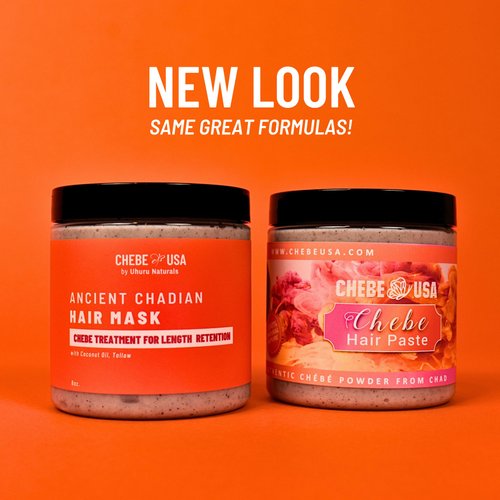 Uhuru Naturals Ancient Chadian Hair Mask - Chebe Treatment for Length Retention w/Coconut Oil (8 Oz) - Organic Hair Blooming Treatment Formula - Promotes Keratin Development For Teens Men & Women