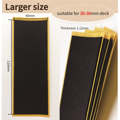 RACOFSB Fingerboard Foam Grip Tape, Finger Skateboard Griptape 40mmX110mm (8pcs Black 4pcs White)