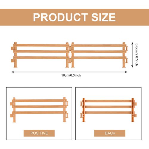 40 Pieces Horse Corral Fencing Accessories Playset Plastic Farm Fence Toy for Farm Barn Paddock Horse Stable Farm Animal Fence Panel Paddock Toy Educational Present Cake Toppers (Cute Style,Brown)