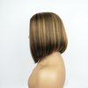auwiyd Short Straight Front Wigs Human Hair Pre-Plucked Wigs Shoulder Length Bob Honey Blonde Wigs for Black Women Middle Part Wigs (14inch)