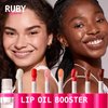 Ruby Kisses Lip Oil Booster, Hydrating Lip Gloss with Nourishing Natural Oil Blend, Jumbo Wand for Easy Application, Non-Sticky Formula (Hot Cherry)