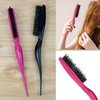 1 Pcs Teasing Brush Boar Bristle Hair Brush for Volume Hair Scalp Massage, Teasing Brush with Tail Handle for Back Brushing, Back Combing, Creating Volume, Teasing and Slicking Your Hair Back (Red)
