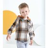KIMI BEAR Baby Boy Clothes Toddler Long Sleeve Button Down Shirts Fall Winter Coat Baby Brown Plaid Flannel Shirt Jacket Top 12 18 Months Boys Clothes