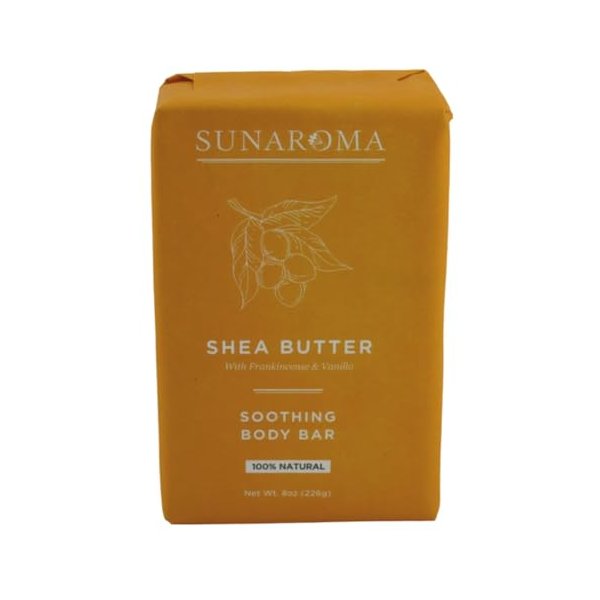 Sunaroma Soap Bar Shea Butter 8 Ounce (Pack of 6)