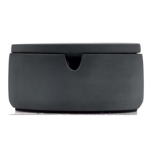 FREELOVE GUOJ Concrete Cigarette Ashtray with Lid & Stainless Steel Liner, Windproof Cement Ash Tray for Indoor or Outdoor Use, Patio, Office & Home(Dark Grey G)