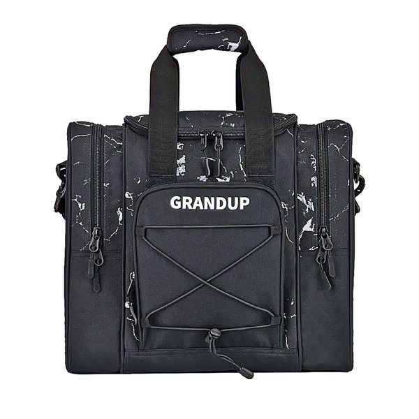 GRANDUP Bowling Ball Bag for Single Ball - Black Bowling accessories Ball Tote Bag Bowling Bag with Padded Ball Holder - Fits Bowling Shoes Up to Mens Size 14