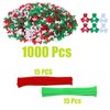 LTGICH 1000Pcs Christmas Tri Beads Plastic Beaded Ornament Kit with 30 Pieces Red and Green Chenille Stems Pipe Cleaners for Christmas Tree House Decorations Party DIY Craft Kit