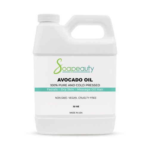 Soapeauty Avocado Oil for Skin & Hair - Cold Pressed - 100% Pure & Natural - Carrier Oil for Essential Oils - Massage Oil - 32 fl oz
