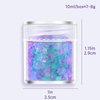 GABOX 8 Jars Mermaid Purple Cosmetic Chunky Glitter Set, Holographic Nail Resin Glitter, Fine Powder+1mm+2mm+3mm Sequins Flakes, Iridescent Art Glitter Set for Body Face Eyes Hair Crafts