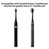 Replacement Toothbrush Heads Compatible with Gleem Electric Toothbrush, W Shape Design Planted with Nylon Bristle (Black)
