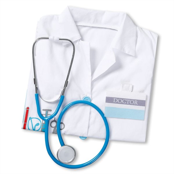 Doctor Coat for Kids with Stethoscope Toy Toddler Dress Up Costume for Boys and Girl, Age 3-4
