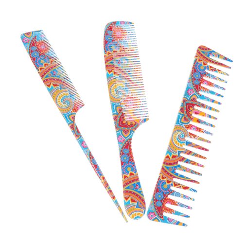 3pcs balacoo Hair Brush Set: Styling Comb Fine Tooth Wide Tooth Comb Barber Comb Parting Comb For Women Styling - Hair Styling Tools