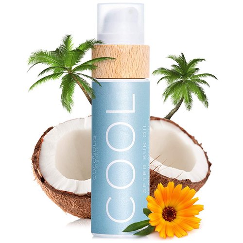 COCOSOLIS Cool After Sun Oil Organic Oil for Gentle Regeneration After Sunbathing and Solarium, Moisturises, Revitalises and Soothes the Skin, Mint Fragrance, Nourishing Oil for Massage