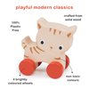 Mentari Toys - Kitten on Wheels - Wooden Cat Push Toy for Babies and Toddlers - Natural Wood Handheld Toy with 4 Wheels - Enhances Motor Skills - Fosters Imaginative Play - Age 6m+