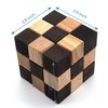 BSIRI Snake 3D Wooden Puzzle Classic Games (M Size) and Mind Puzzles for Adults in Hand with Wooden Cube Designs of Magic Game for Educational Brain Games for Kids to Challenges Brain Teasers Puzzles