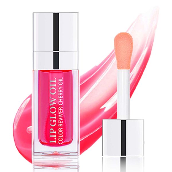 BKPPLZP Lip Glow Oil,Hydrating Plumping Lip Tint Lip Balm Moisturizing Non-sticky Lip Gloss Tinted,Nourishing Long Lasting Glass Lip Glow Lip Oil Tinted for Lip Care(#015)
