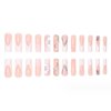 YoYoee Luxury French Press on Nails Daisy Gradient Nails Tips Long Square False Nails Bling Acrylic Crystal Gem Design Fake Nails for Women and Girls 24PCS