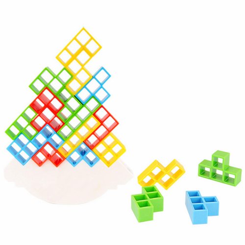 CuberSpeed Balance Game Tower 48 Game Balancing Stacking Tower Blocks Game for Kids & Adults Team Building Blocks Toy (Tower48pcs)