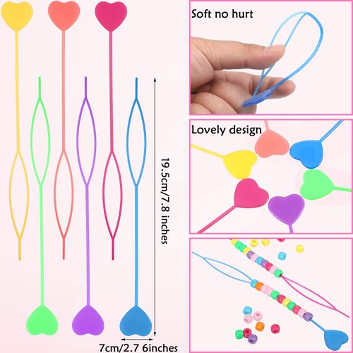 6 Pcs Hair Beader Tool Beaders for Braids 1000 Pcs Mini Rubber Bands Quick Beader Automatic Hair Beader Hair Braiding Tool Ponytail(Delicate Colors)