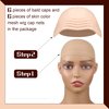 Chunyin 12 Pieces Halloween Bald Caps Set Includes 6 Pieces Latex Bald Cap and 6 Pieces Wig Scull Cap for Women Men Adults April Fools Party Supplies