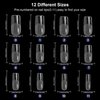 AORAEM Square Nail Tips 600 PCS Artificial Full Cover Nail Tips Soft Clear Nail Tips 12 Sizes Acrylic Medium Square Press on Nails Tapered Square False Nails with Box for Home DIY Nail Salon