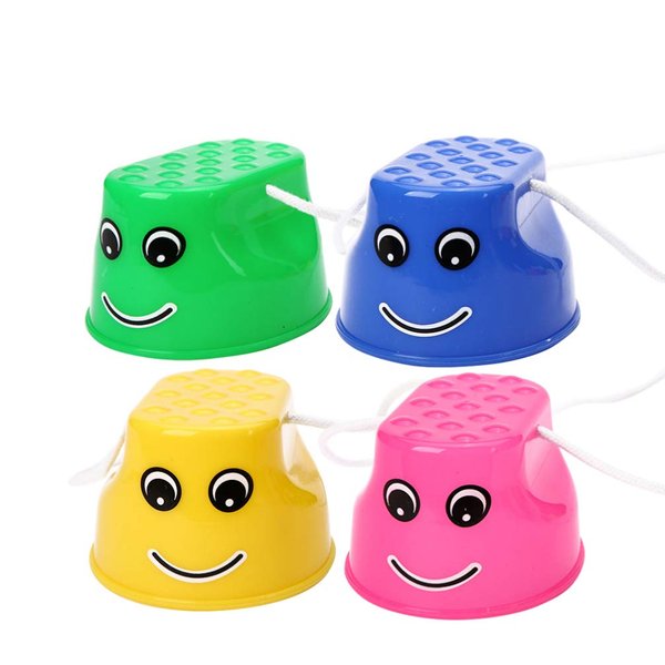 NUOBESTY Bucket Stilts Kid Walking Cups: 4pcs Kids Stepper Toy Walking Stilts Children Stepper Toy Plastic Balancing Stilts for Children Balance Ability Training Developing Toy Mixed Color