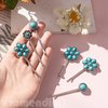Framendino, 9 Pack 3 Styles Western Turquoise Flowers Hair Clips Turquoise Retro Hair Pins Cowgirl Hair Accessories for Women