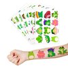 Frog Temporary Tattoos Birthday Themed Party Supplies Decorations Favors Cute Stickers Tattoo 8 Sheets 96 PCS Gifts for Kids Girls Boys Decor Class School Reward Carnival Christmas