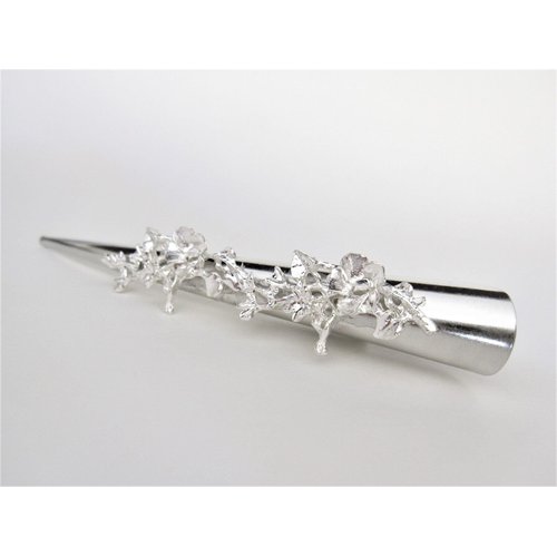 Generic Silver tone metal flowers and leaves design alligator hair claw clip clamp (Length: 5), 1 Count (Pack of 1)