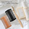 Kootinn Wooden Beard Comb Kit, Dual Action Fine & Coarse Teeth, Wood Color and Black Pocket Comb for Beards & Mustaches & Hair Grooming Care (2 Pack)