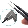 Precision Tweezers Set - 6PCS Anti Static ESD Industrial Tweezers Kit Matte Black, Fits for Electronics Repair, Soldering, Craft, Laboratory Work